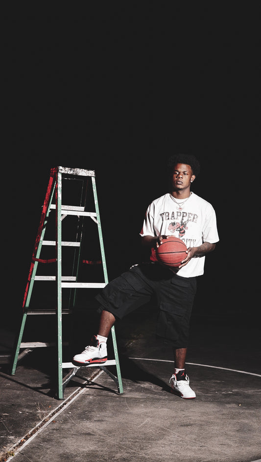 White TU Distressed Tee